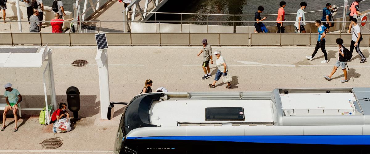 Un bus du réseau Réseau Mistral, Métropole Toulon Provence Méditerranée, en mobilité